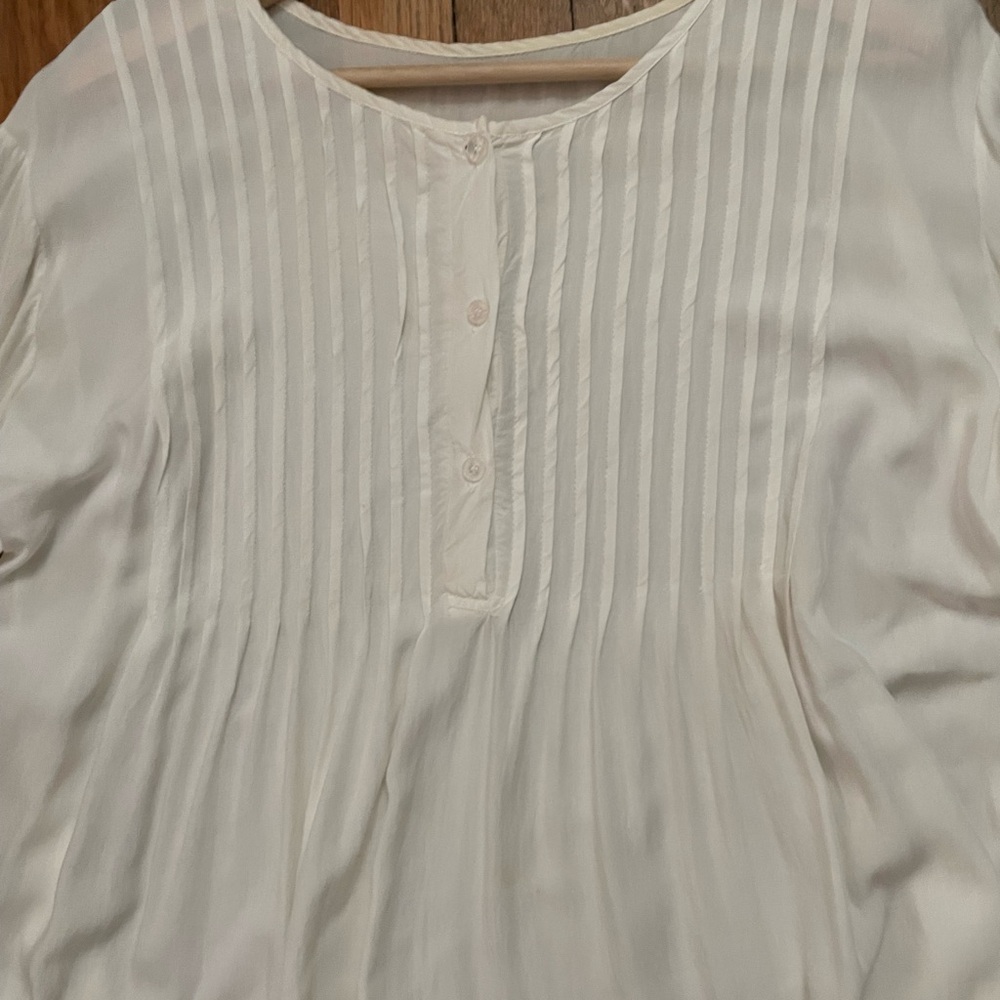 Boho Chic Pleated Button Blouse / Tunic / Mini-Dr… - image 5